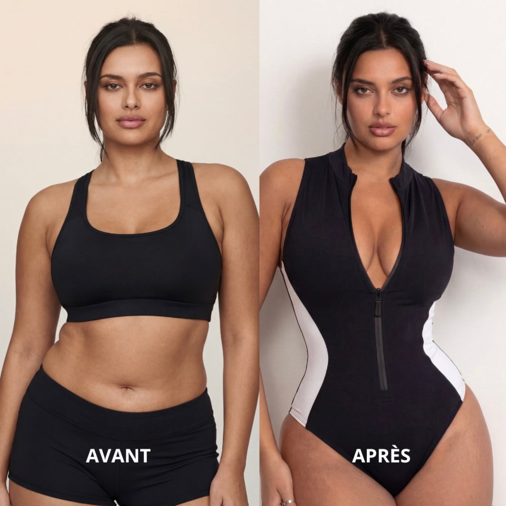 ASTRA - Maillot de bain gainant push-up avec zip