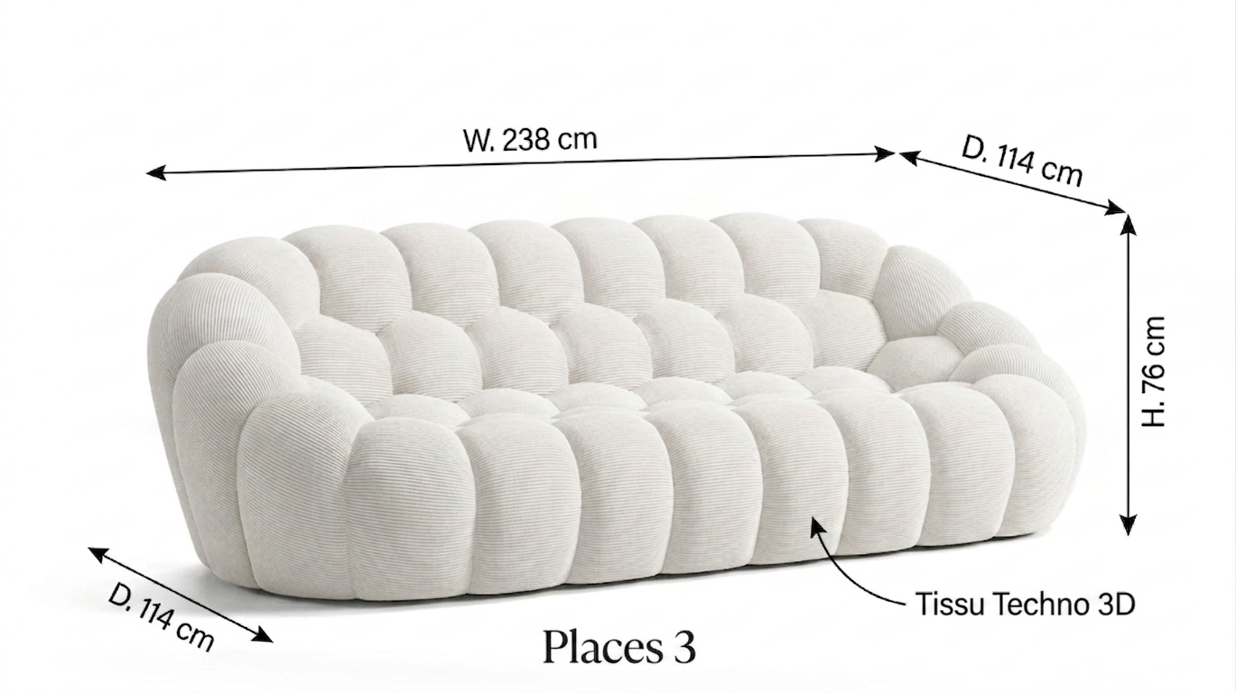 Serravalle 3D Bubble Sofa 3 Places