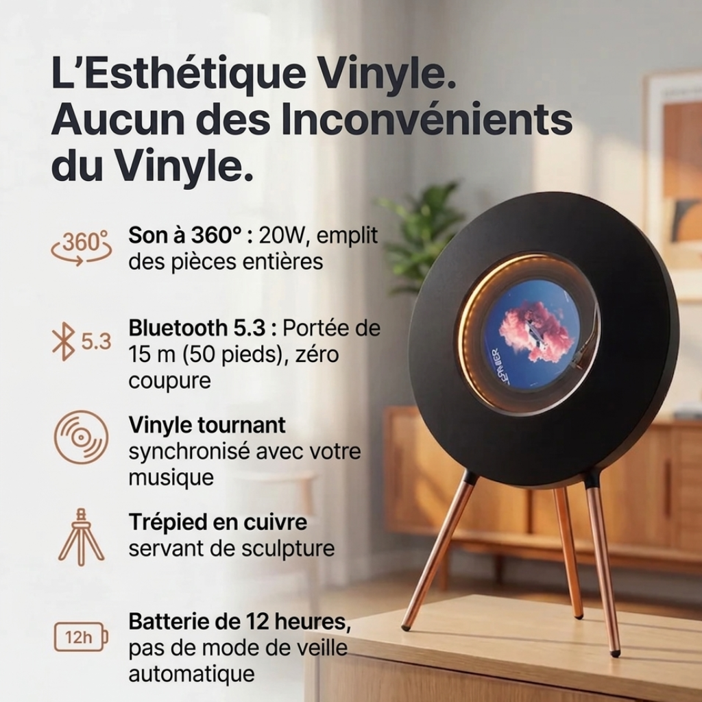 Serravalle Enceinte Bluetooth Rétro Vinyle R1