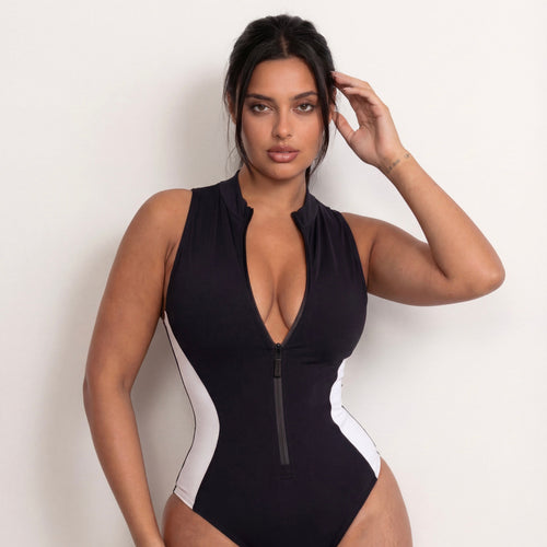 ASTRA - Maillot de bain gainant push-up avec zip